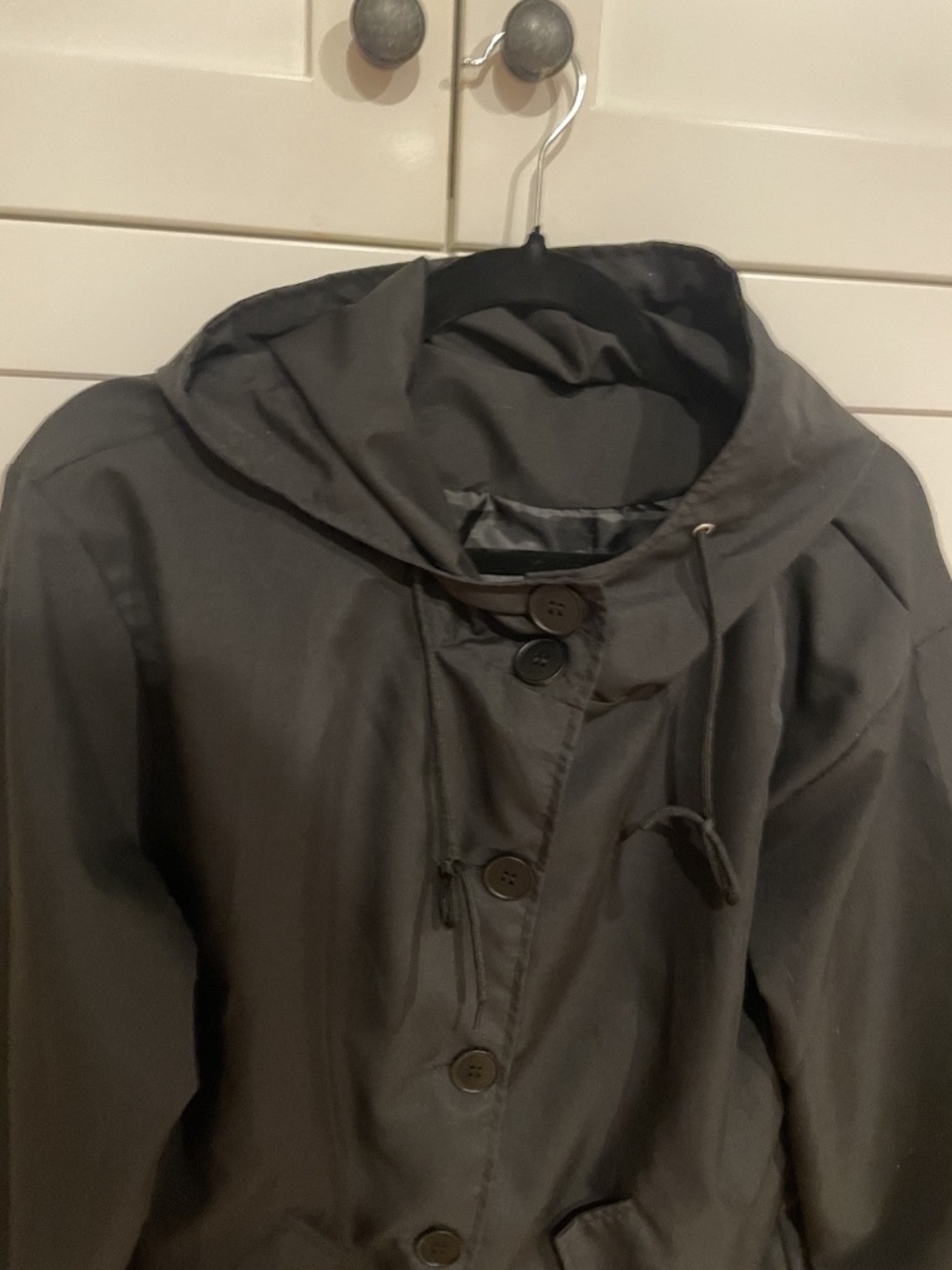 Women's Black Raincoat Size Medium - Picture 2 of 7